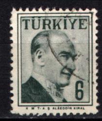 1957 ATATÜRK (Çift Çizgi Çerçeveli Portre) 6 Kuruş (tp0628)