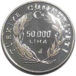 YAHUDİ GÖÇÜNÜN 500. YILI GÜMÜŞ HATIRA 50.000 LİRA 1992 ÇİL ÇOK AZ ÇIKAR