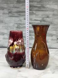 Eskilerden Akıtma Boya Tekniği İle Yapılmış Cam ve Çanakkale Seramik Vazolar