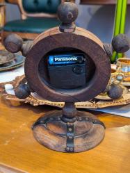 Masif Ağaç El İşi Masa Saati Dümen Formunda