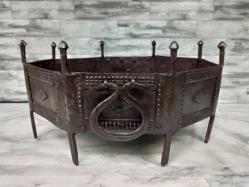 Antika 1700'ler Osmanlı Kaçar Hanedanı Sekizgen Dövme Demir Mangal