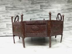 Antika 1700'ler Osmanlı Kaçar Hanedanı Sekizgen Dövme Demir Mangal