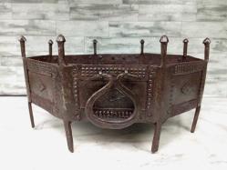 Antika 1700'ler Osmanlı Kaçar Hanedanı Sekizgen Dövme Demir Mangal