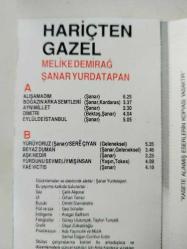 Melike Demirağ / Şanar Yurdatapan - Hariçten Gazel - 1991 Türkiye Basım Kaset Albüm