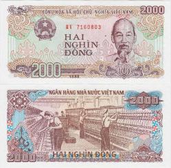 VİETNAM 2000 DONG 1988 HO CHİ MİNH PORTRELİ ÇİL.