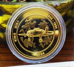 Türk Havacılık Tarihi Tayyare Serisi 500 mangır Bronz üzeri Altın Kaplama 38.6 mm Prof Baskı - Sertifikalı Çill..