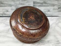 Antika 1800'ler Osmanlı Kufi Yazılı Bakır Kase