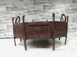 Antika 1700'ler Osmanlı Kaçar Hanedanı Sekizgen Dövme Demir Mangal