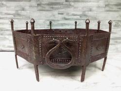 Antika 1700'ler Osmanlı Kaçar Hanedanı Sekizgen Dövme Demir Mangal