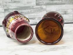 Eskilerden Akıtma Boya Tekniği İle Yapılmış Cam ve Çanakkale Seramik Vazolar