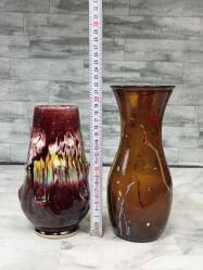 Eskilerden Akıtma Boya Tekniği İle Yapılmış Cam ve Çanakkale Seramik Vazolar