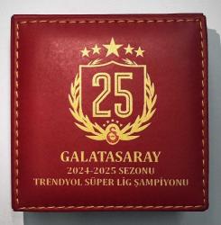 2025 Galatasaray 25. Şampiyonluk Okside Gümüş Hatıra Parası - 2024-2025 Trendyol Süper Lig Sertifikalı ( Orjinal Kutusunda)