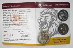 2025 Galatasaray 25. Şampiyonluk Okside Gümüş Hatıra Parası - 2024-2025 Trendyol Süper Lig Sertifikalı ( Orjinal Kutusunda)