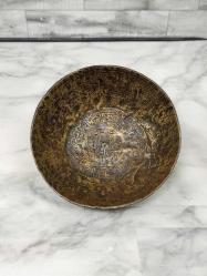 Antika Erken Osmanlı Nadir Tümüyle Kufi ve Kalem Yazılı Şifa Tası