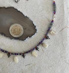 El İşçiliği Dizi Doğal Taş Gümüş Kolye ERK Tasarım