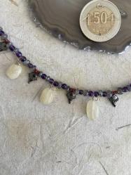 El İşçiliği Dizi Doğal Taş Gümüş Kolye ERK Tasarım