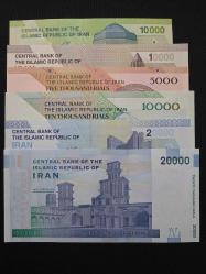 İRAN 5000-10.000(3) - 20.000(2) RİYAL 2013/2023, ÇİL, Toplam 6 banknot