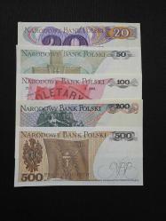 POLONYA,  20-50-100-200-500 ZLOTYCH, 1982/1988, ÇİL