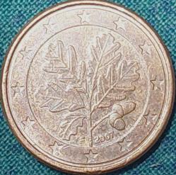ALMANYA 1 Eurocent, 2007 ÇÇT 