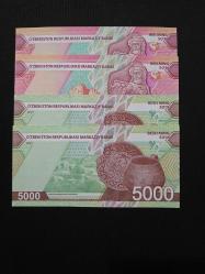 ÖZBEKİSTAN 2000-5000 SOM, 2021, ÇİL 4 adet