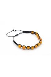 Makrome Model Sertifikalı Hakiki Turuncu Damla Kehribar Bileklik