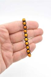 Makrome Model Sertifikalı Hakiki Turuncu Damla Kehribar Bileklik