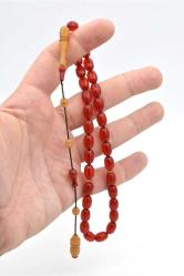 Sabri Güler Yapımı İmamesi Tıraşlı Osmanlı Model Sıkma Kehribar Tesbih