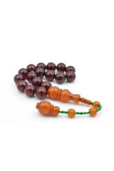 Ahmet Emin Yapımı Osmanlı Model Küre Vişne Sıkma Kehribar Efe Maskot Tesbih