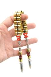 Usta İşi Ay Yıldız Tasarım Mermi Kovanı Zaza Tesbih