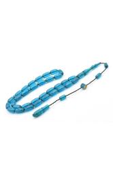 Hakan Turan İmzalı Kapsül Kesim Mavi Ateş Kehribar Tesbih