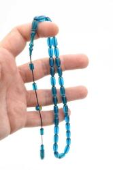 Hakan Turan İmzalı Kapsül Kesim Mavi Ateş Kehribar Tesbih