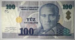 8.Emisyon 100 Yeni Türk Lirası (YTL) C07 736942 Koleksiyonluk Eski Para Çok Temiz+ Kondisyonda