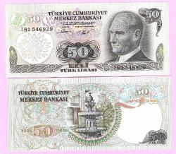 Efemera - 5 Adet TURKEY 50 LIRA PREFIX-- I81 --- 1970 (1976) UNC  ÇİL - kitantik - kitaLog