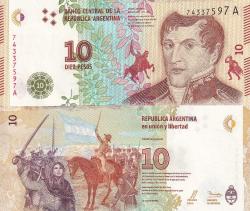 Arjantin 10 Pesos Yabancı Kağıt Para Çil (Unc) Koleksiyon Para