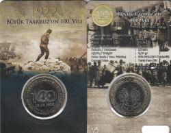 2022 Yılı “büyük Taarruz’un 100.yılı” Hatıra 1 Türk Lirası Özel Folder Içinde Çil