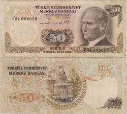 6. EMİSYON 50 LİRA G01 SERİ BAŞI. ÇOK TEMİZ(-)