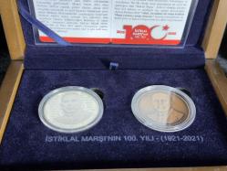 Darphane İstiklal Marşı’nın 100. Yılı (1921–2021) Gümüş Bronz Hatıra Sikke Seti – Mehmet Akif Ersoy