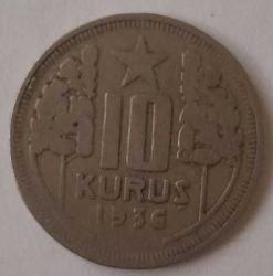 TÜRKİYE 1936 10 KURUŞ