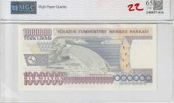 1 Milyon Lira 7. Emisyon 3.Tertip Seri U01, Sertifikalı MGC 65