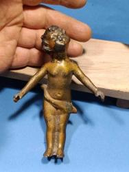 K63----1900'LER BAŞINDAN KALMA KURŞUN DÖKÜM ÇOCUK HEYKELİ