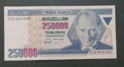 7 Emisyon G 19 Seri 250 Bin Lira Çil