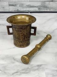 Antika 1800'ler Osmanlı Döküm Kulaklı Havan