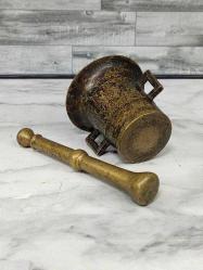 Antika 1800'ler Osmanlı Döküm Kulaklı Havan