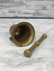 Antika 1800'ler Osmanlı Döküm Kulaklı Havan