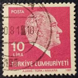 1981 TC Pulu - Atatürk Pul Serisi 10 Lira