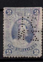LOT.8 » QUEENSLAND 1882 Kralice Victoria 2 Şilin perfore iptalli nadir