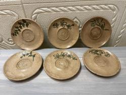 6 adet ahşah çay tabağı