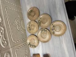 6 adet ahşah çay tabağı