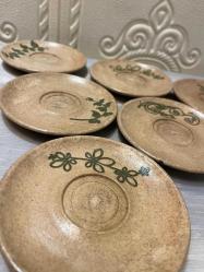 6 adet ahşah çay tabağı