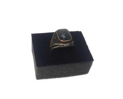 AY YILDIZLI AKİK TAŞLI GÜMÜŞ YÜZÜK